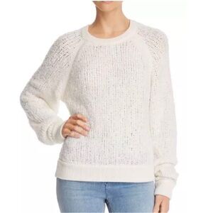 Rag & Bone Women’s Cream Boucle Brooke Raglan Open Knit Sweater S